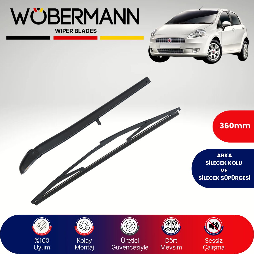 Wöbermann Fiat Punto 1999-2010 Arka Silecek Kolu ve Süpürgesi Komple
