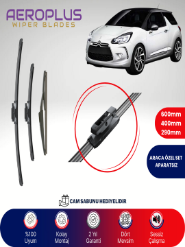 Aeroplus Citroen DS3 2009-2015 Ön Arka Muz Silecek Takımı
