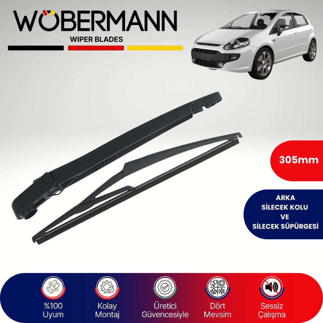Wöbermann Fiat Punto Evo 2009-2012 Arka Silecek Kolu ve Süpürgesi Komple