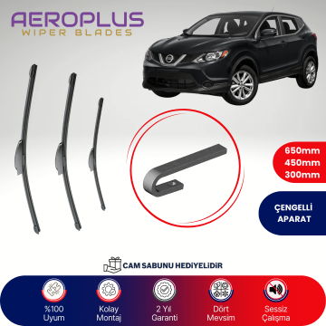 Aeroplus Nissan Qashqai 2014-2020 Ön Arka Muz Silecek Takımı