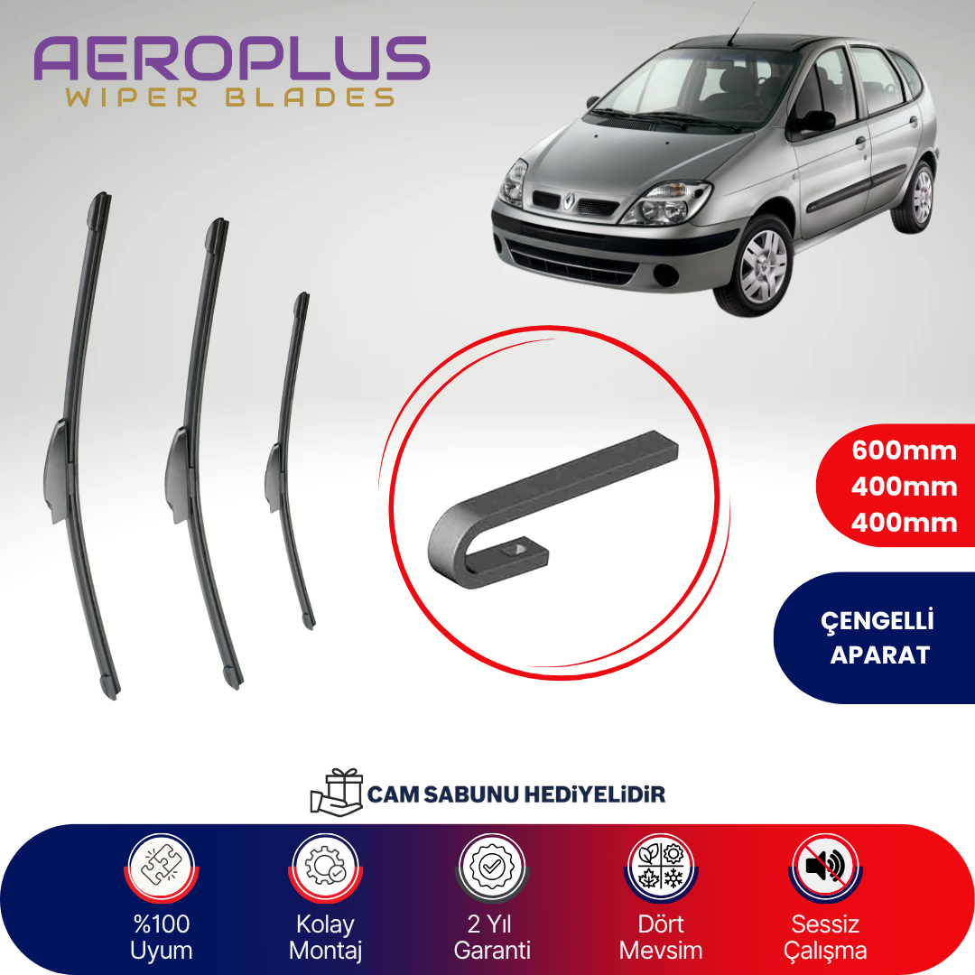 Aeroplus Renault Scenic 1 1996-2003 Ön Arka Muz Silecek Takımı