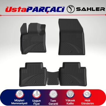 Sahler Peugeot 408 Hybrid 2025 ve+ Uyumlu Araca Özel 4.5D Havuzlu Oto Paspas (5 Parça) Siyah