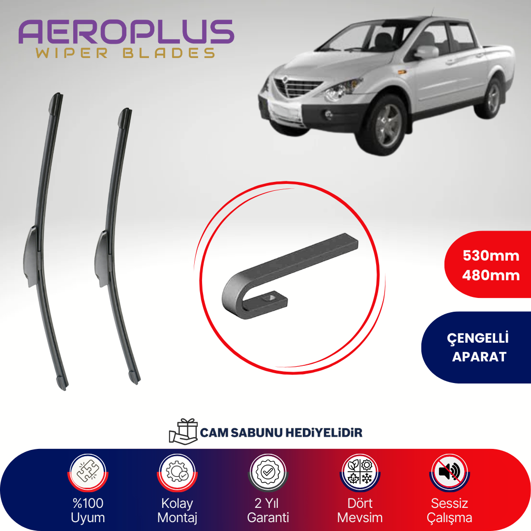 Aeroplus Ssangyong Actyon Sports 2007-2012 Muz Silecek Takımı