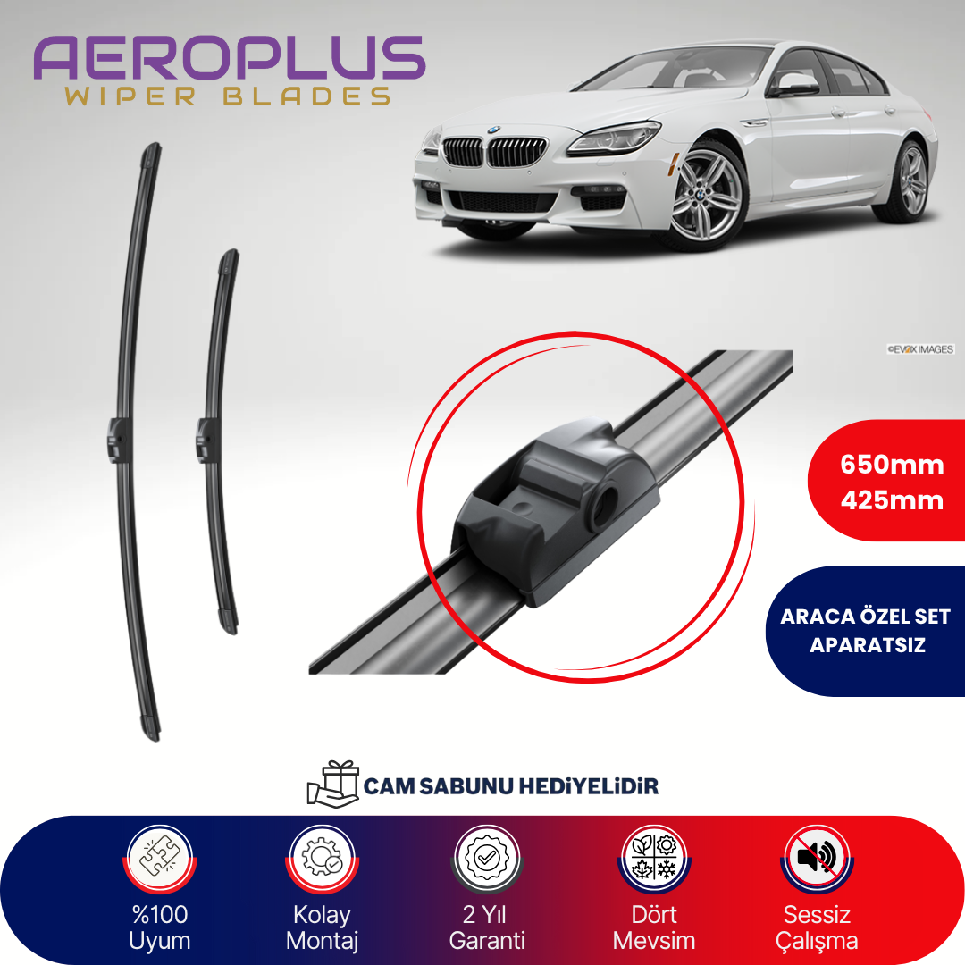 Aeroplus BMW 6 Serisi F06 2013-2018 Muz Silecek Takımı