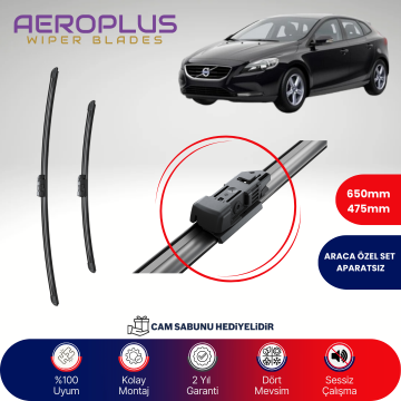 Aeroplus Volvo V40 2012-2019 Muz Silecek Takımı