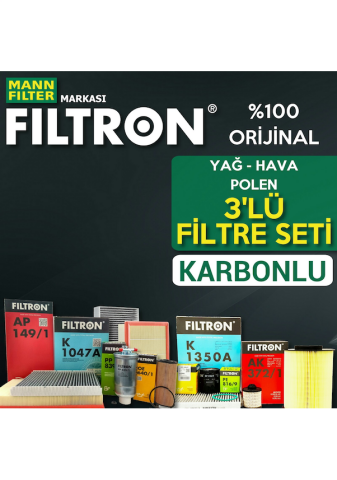 Filtron Toyota Avensis 1.6 Benzin Filtre Bakım Seti 2009-2018 3KP