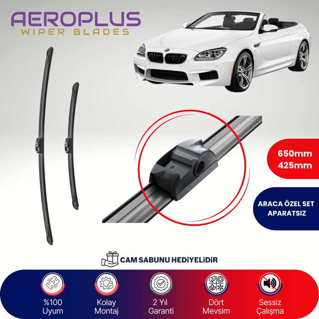 Aeroplus BMW 6 Serisi F12 2011-2018 Muz Silecek Takımı