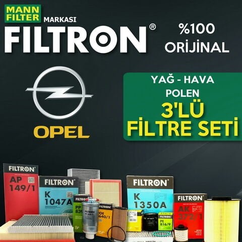 Filtron Opel Astra J 1.6 Benzin Filtre Bakım Seti 2010-2020 3NP