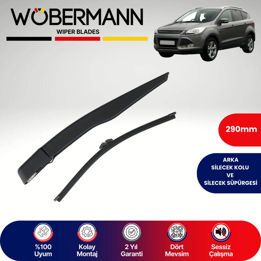 Wöbermann Ford Kuga Mk2 2013-2020 Arka Silecek Kolu ve Süpürgesi Komple