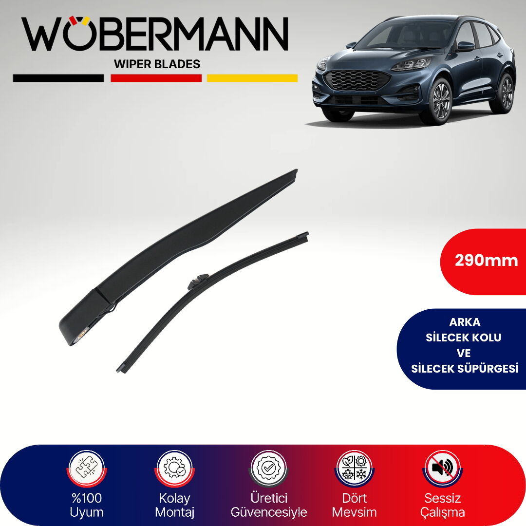Wöbermann Ford Kuga Mk3 2019-2024 Arka Silecek Kolu ve Süpürgesi Komple