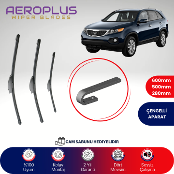 Aeroplus Kia Sorento 2009-2014 Ön Arka Muz Silecek Takımı