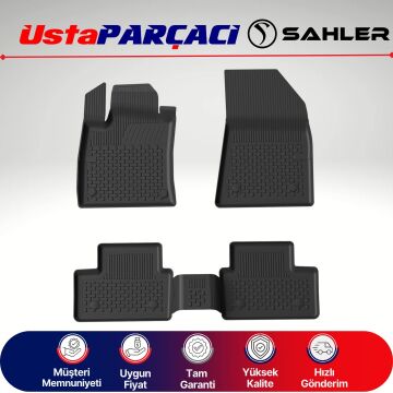 Sahler Renault Clio 6 2026 ve+ Uyumlu Araca Özel 4.5D Havuzlu Oto Paspas (5 Parça) Siyah