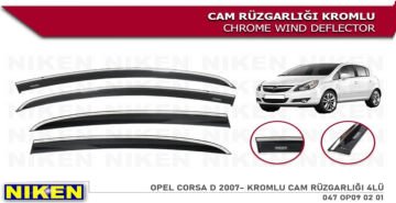 Niken Corsa D 2007-2012 Arası Araca Özel Kromlu Cam Rüzgarlığı