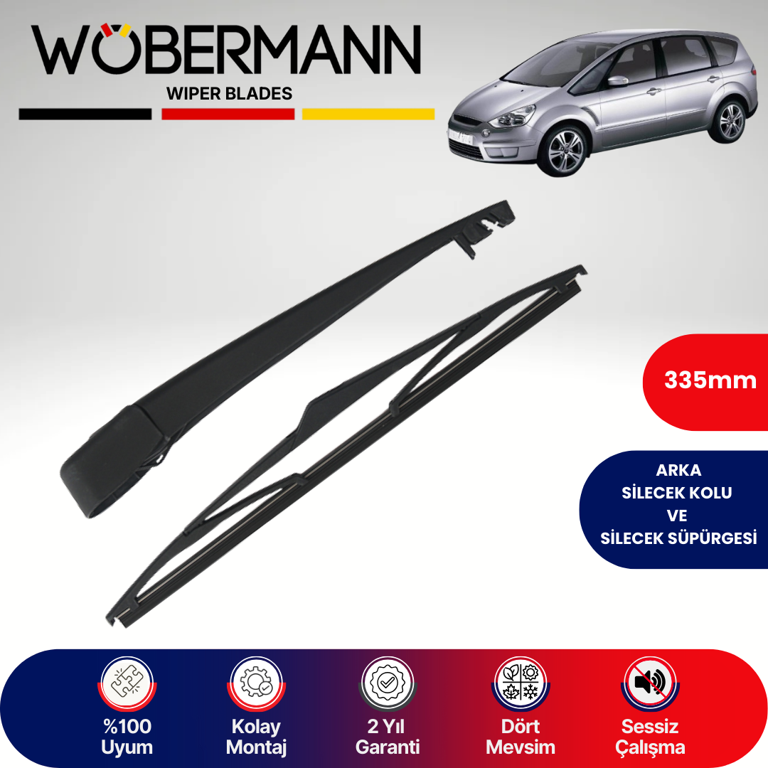 Wöbermann Ford S-Max 2006-2014 Arka Silecek Kolu ve Süpürgesi Komple