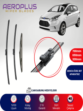 Aeroplus Ford B-Max 2012-2018 Ön Arka Muz Silecek Takımı