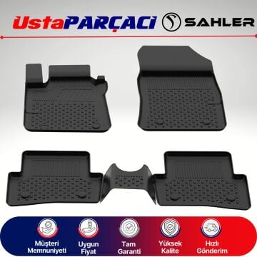 Sahler Renault Captur 2013-2019 Uyumlu Araca Özel 4.5D Havuzlu Oto Paspas (5 Parça) Siyah