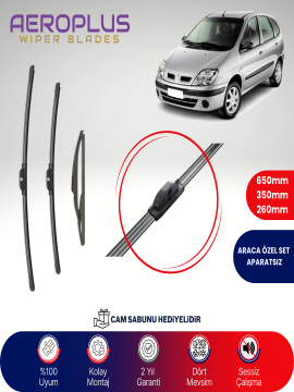 Aeroplus Renault Scenic 2 2003-2004 Ön Arka Muz Silecek Takımı
