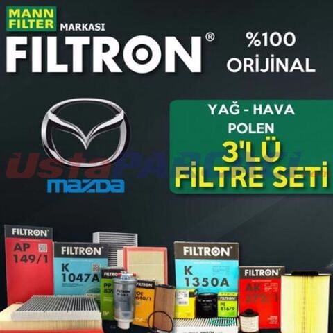 Filtron Mazda 3 1.6 Benzin Filtre Bakım Seti 2004-2008 3NP