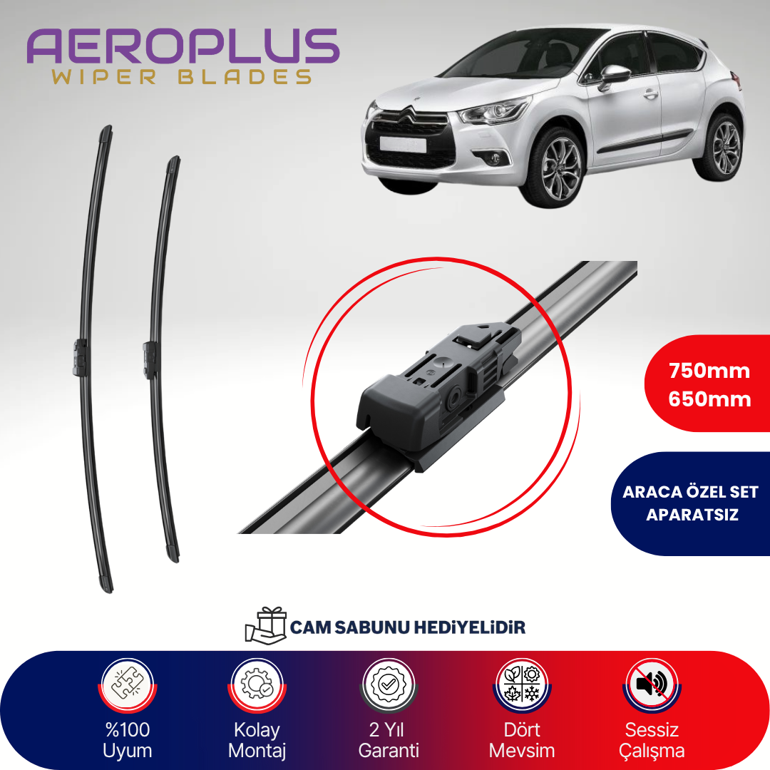 Aeroplus Citroen DS4 2011-2015 Muz Silecek Takımı