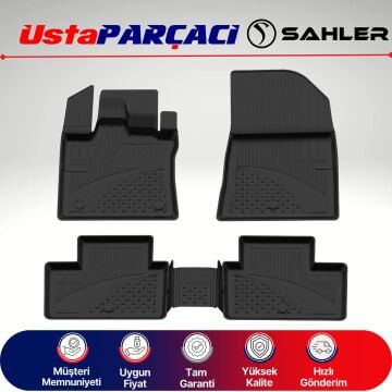 Sahler Renault Captur 2020+ Uyumlu Araca Özel 4.5D Havuzlu Oto Paspas (5 Parça) Siyah
