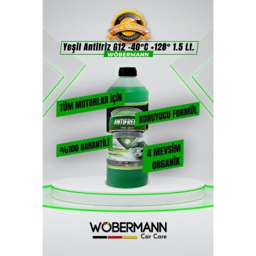 Wöbermann Yeşil Antifriz 4 Mevsim Organik G12 -40°C 1.5 Lt.