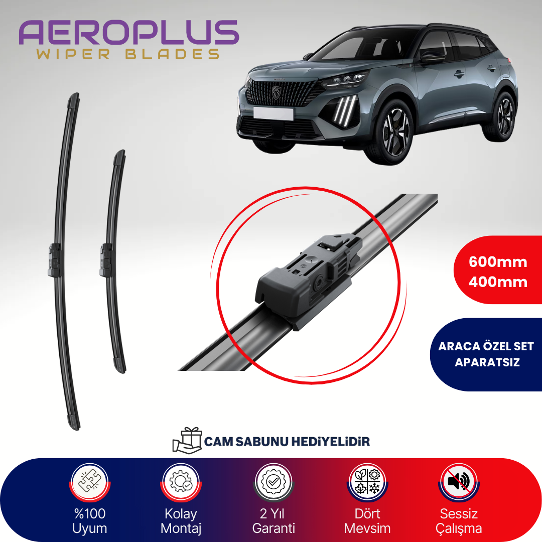 Aeroplus Peugeot 2008 2019-2024 Muz Silecek Takımı