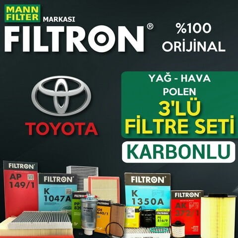 Filtron Toyota Corolla 1.6 Vvti Filtre Bakım Seti 2019-2021 3KP