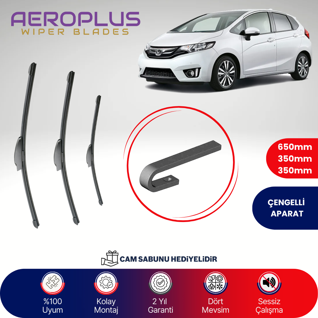 Aeroplus Honda Jazz 2015-2020 Ön Arka Muz Silecek Takımı