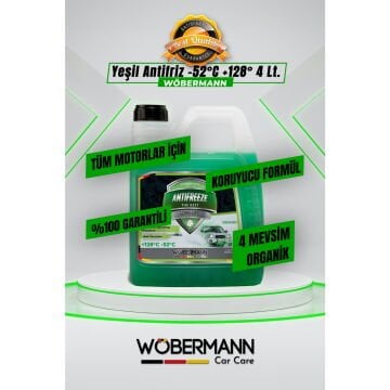 Wöbermann Yeşil Antifriz 4 Mevsim Organik -52°C 4 Lt.