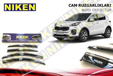 Niken Kia Sportage Paslanmaz Kromlu 4'Lü Cam Rüzgarlığı Seti 2016 Üzeri