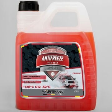 Wöbermann Kırmızı Antifriz 4 Mevsim Organik G12 -52°C 4 Litre