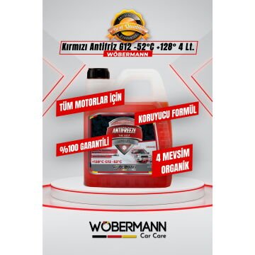 Wöbermann Kırmızı Antifriz 4 Mevsim Organik G12 -52°C 4 Litre