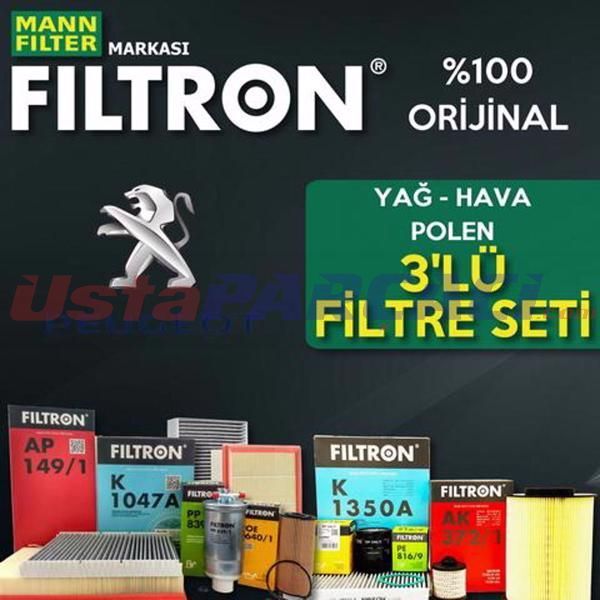 Filtron Peugeot 301 1.6 Hdi Filtre Bakım Seti 2013-2018 3NP