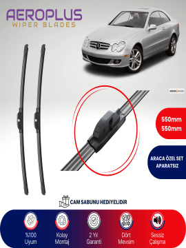 Aeroplus Mercedes CLK Serisi W209 2001-2009 Muz Silecek Takımı