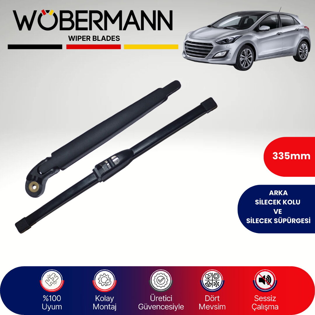 Wöbermann Hyundai İ30 2012-2017 Arka Silecek Kolu ve Süpürgesi Komple