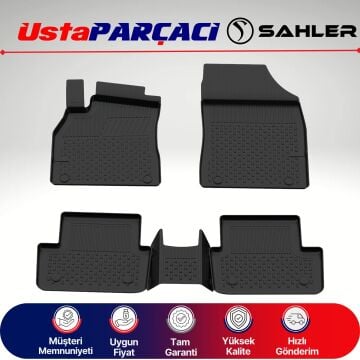 Sahler Renault Megane 3 2005-2012 Uyumlu Araca Özel 4.5D Havuzlu Oto Paspas (5 Parça) Siyah