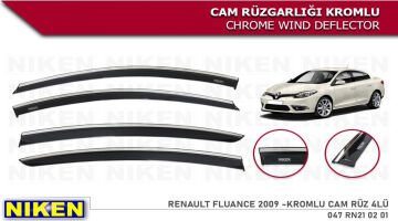 Niken Renault Fluence 2009 Sonrası Kromlu Cam Rüzgarlığı 4'lü