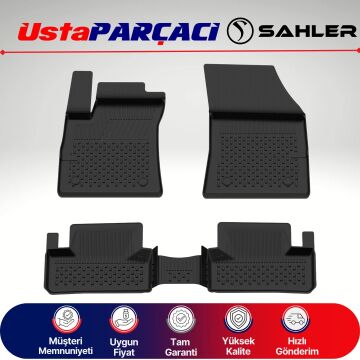 Sahler Renault Megane 4 Hb 2016+ Uyumlu Araca Özel 4.5D Havuzlu Oto Paspas (5 Parça) Siyah