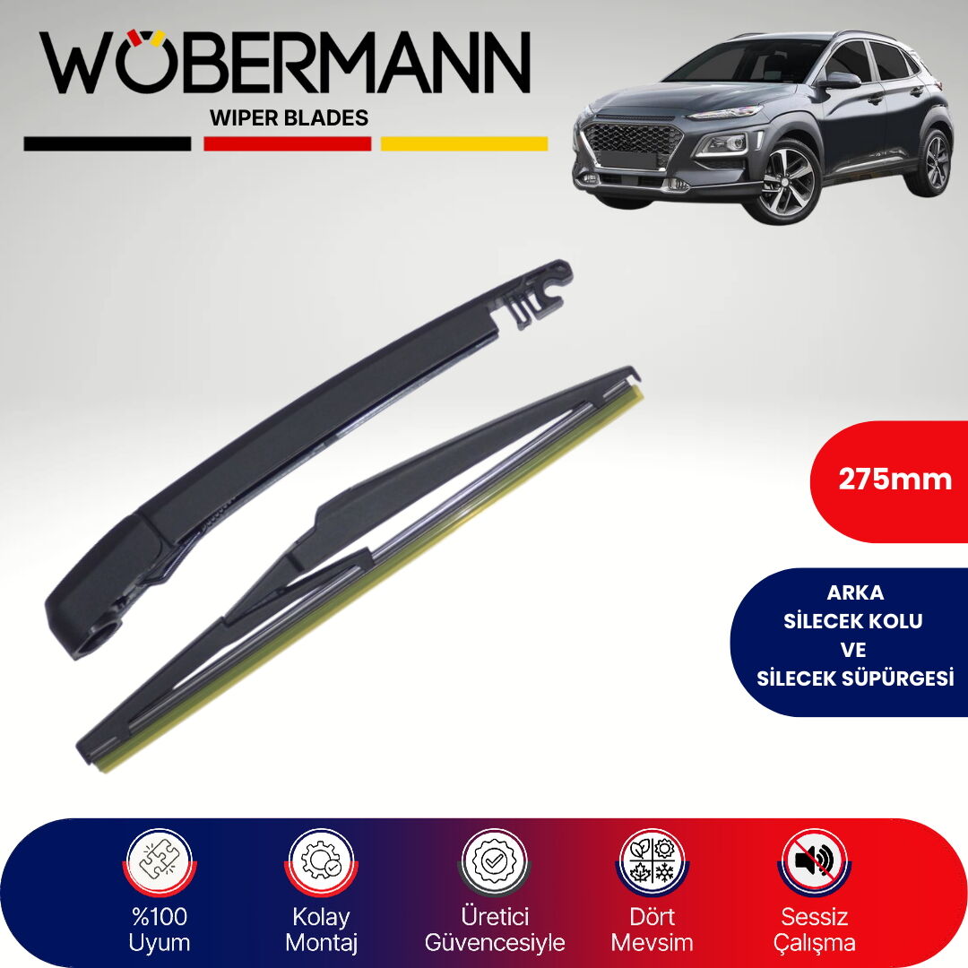 Wöbermann Hyundai Kona 2017-2024 Arka Silecek Kolu ve Süpürgesi Komple