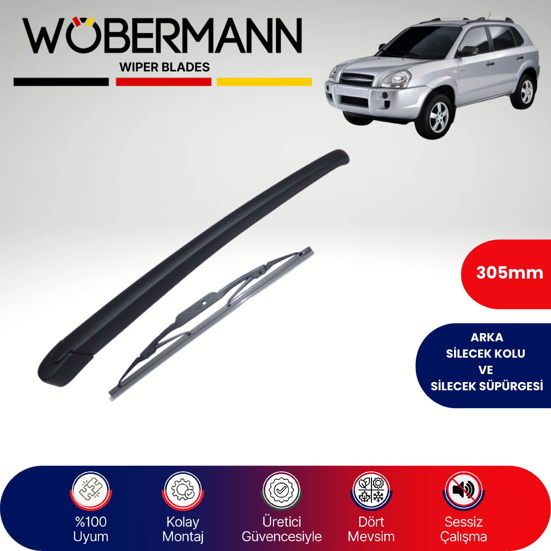 Wöbermann Hyundai Tucson 2004-2010 Arka Silecek Kolu ve Süpürgesi Komple