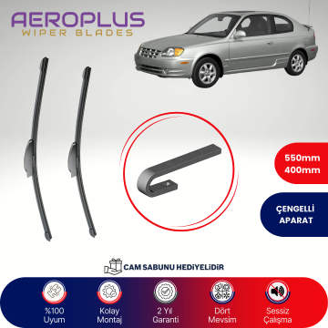 Aeroplus Hyundai Accent 1999-2006 Muz Silecek Takımı