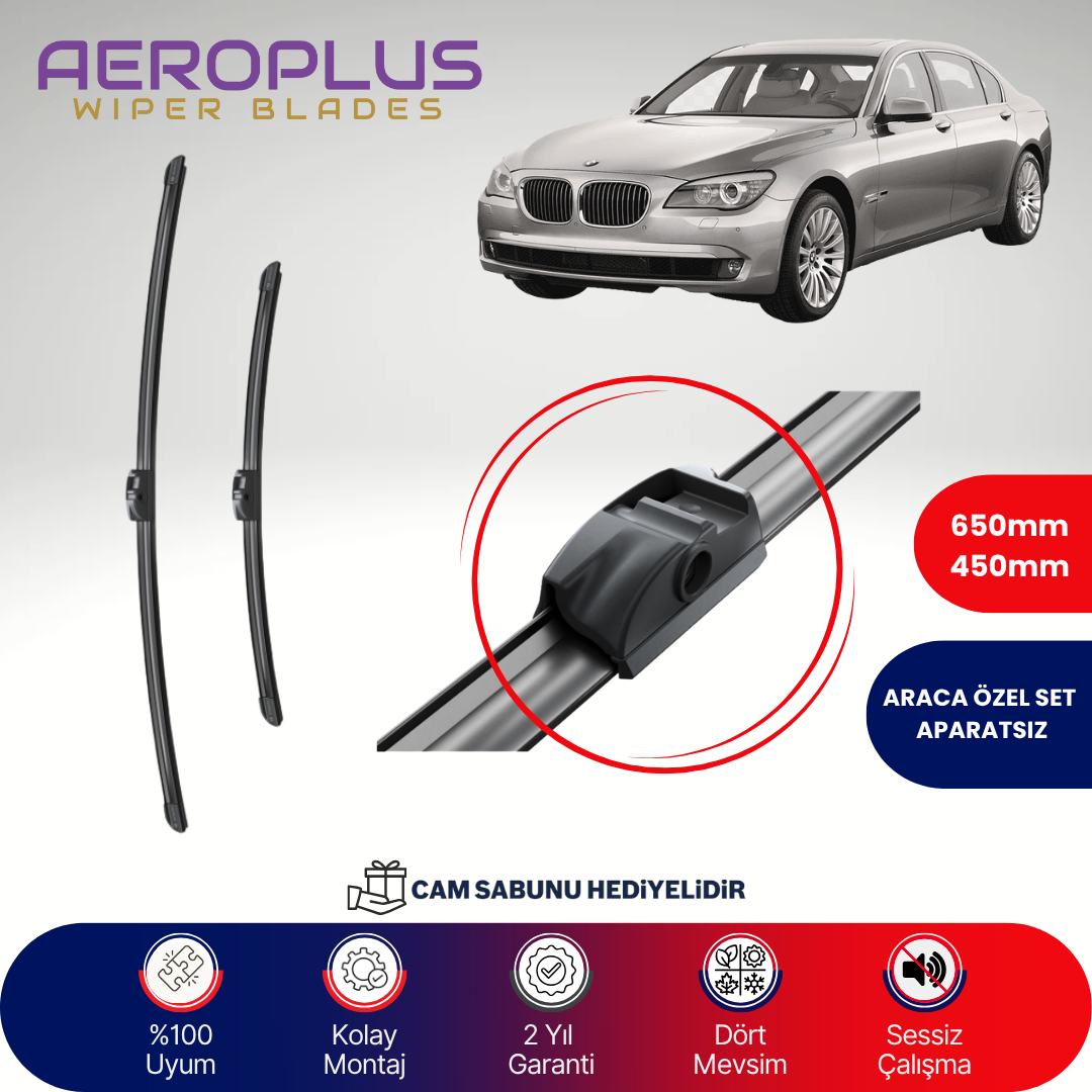 Aeroplus BMW 7 Serisi F01-F02-F04 2008-2015 Muz Silecek Takımı