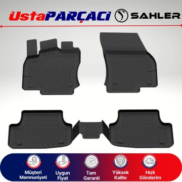 Sahler Seat Ateca 2017+ / Cupra Ateca 2018+ Uyumlu Araca Özel 4.5D Havuzlu Oto Paspas (5 Parça) Siyah