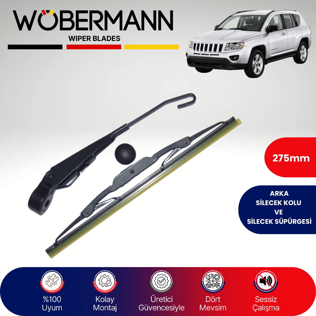Wöbermann Jeep Compass 2006- 2016 Arka Silecek Kolu ve Süpürgesi Komple