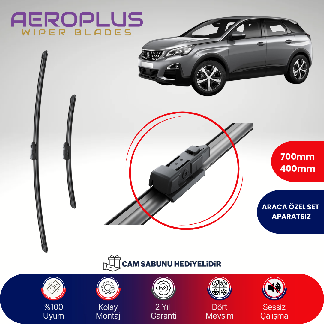 Aeroplus Peugeot 3008 2016-2023 Muz Silecek Takımı