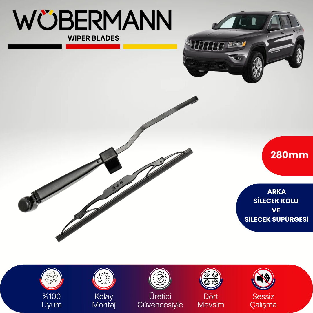 Wöbermann Jeep Grand Cherokee Wk2 2013-2023 Arka Silecek Kolu ve Süpürgesi Komple