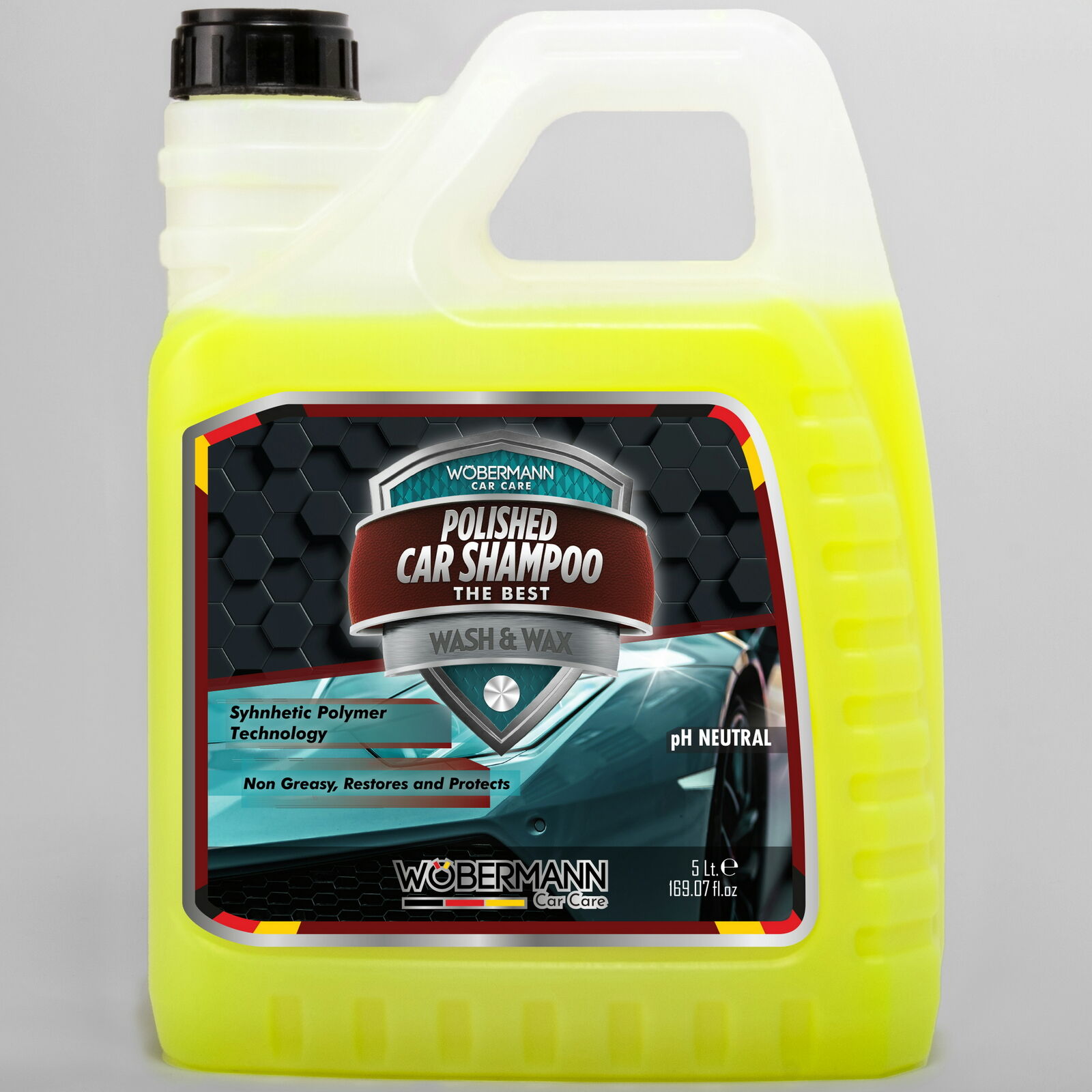 Wöbermann Cilalı Oto Yıkama Şampuanı Wash and Wax Ph Nötr 5 Lt.