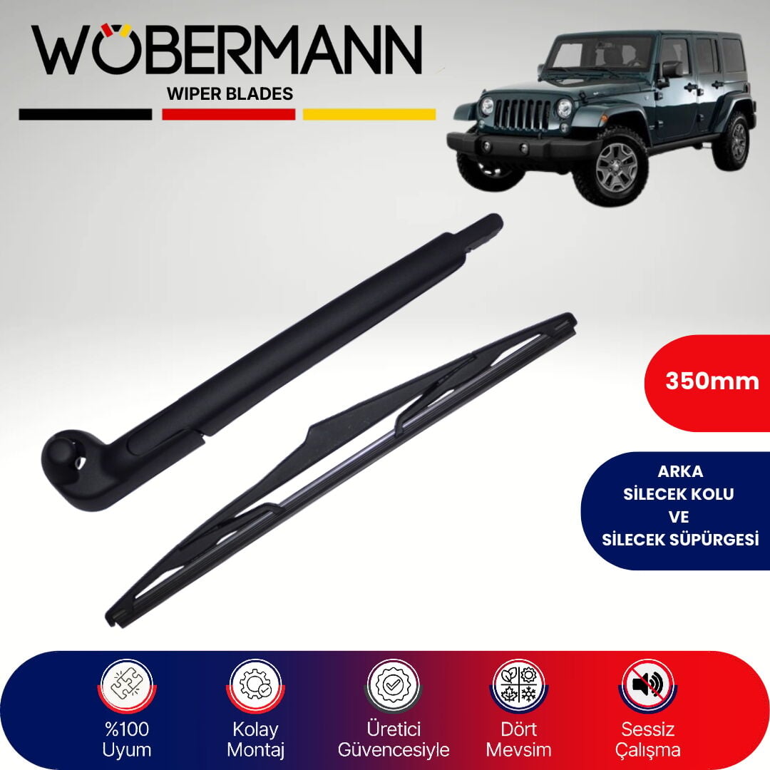 Wöbermann Jeep Wrangler Jk (Fıskiyeli) 2007-2019 Arka Silecek Kolu ve Süpürgesi Komple