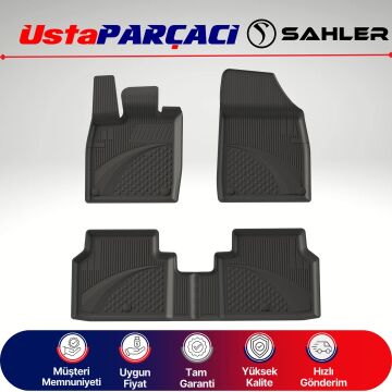 Sahler Skoda Enyaq 2020+ Uyumlu Araca Özel 4.5D Havuzlu Oto Paspas (4 Parça) Siyah