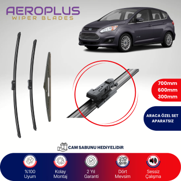 Aeroplus Ford C-Max 2010-2015 Ön Arka Muz Silecek Takımı